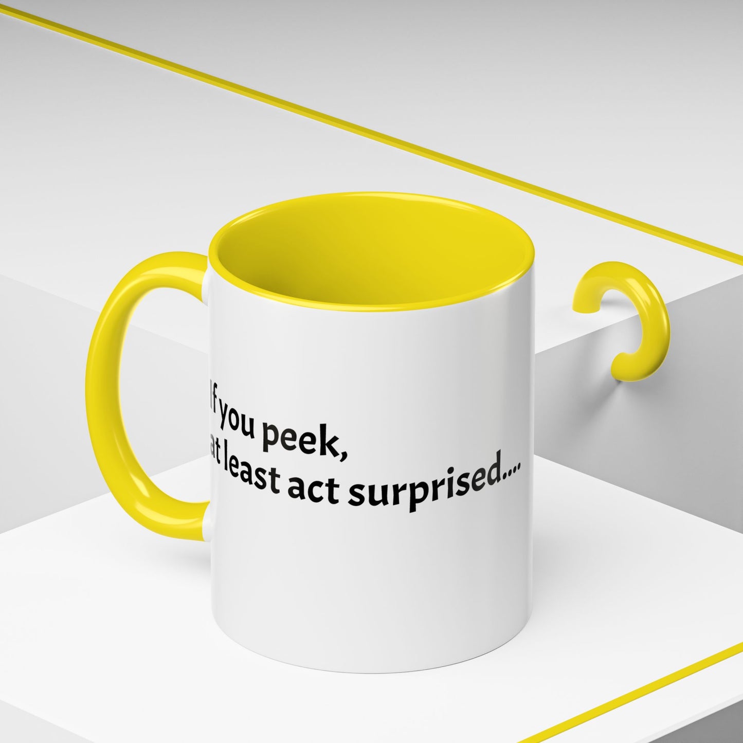 If you peek, at least act surprised - Festive Holiday Drinkware, Christmas Gift, Winter Warmth, Santa Decor