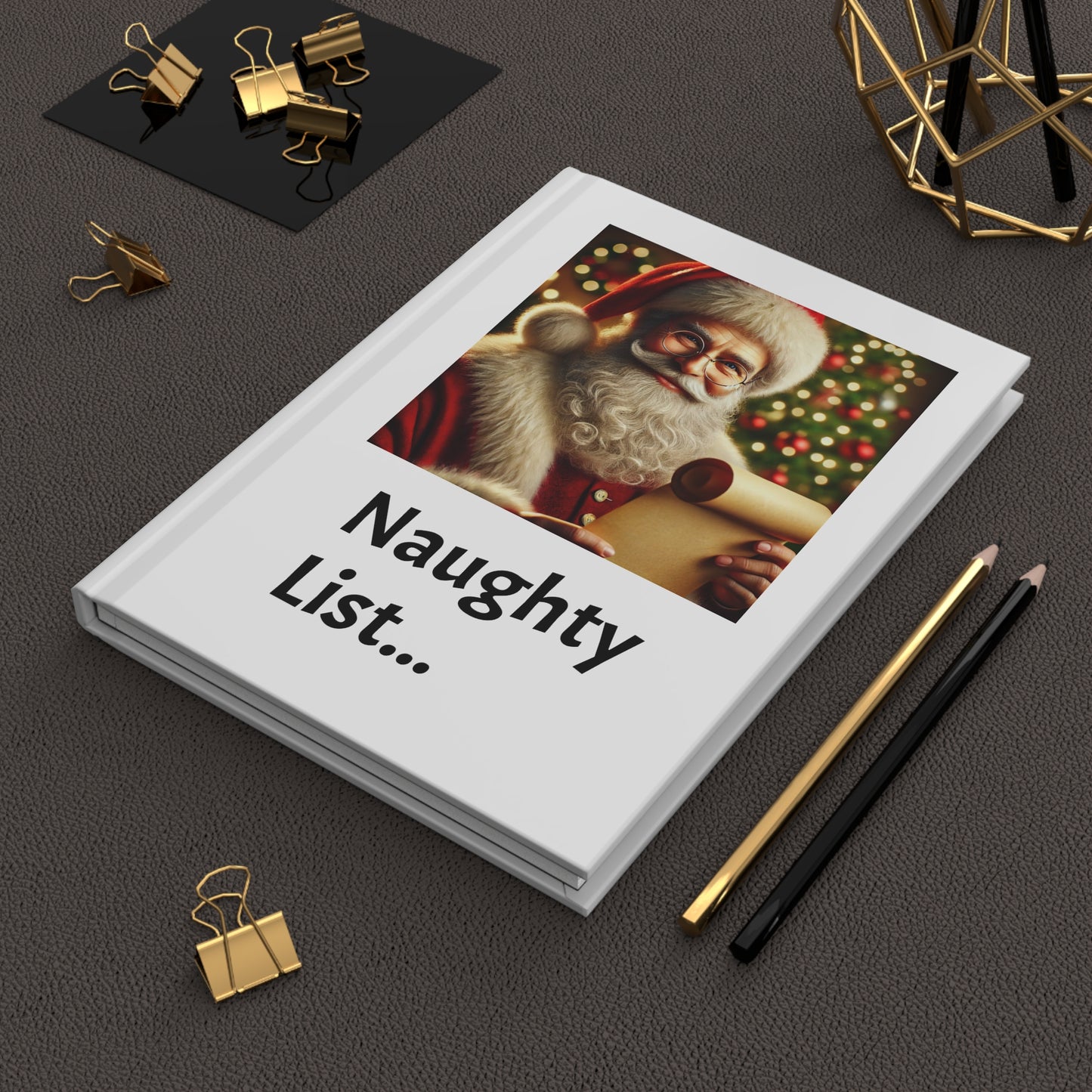 Naughty List Hardcover Journal | Christmas Gift, Holiday Planner, Festive Notes, Santa Theme, Creative Writing