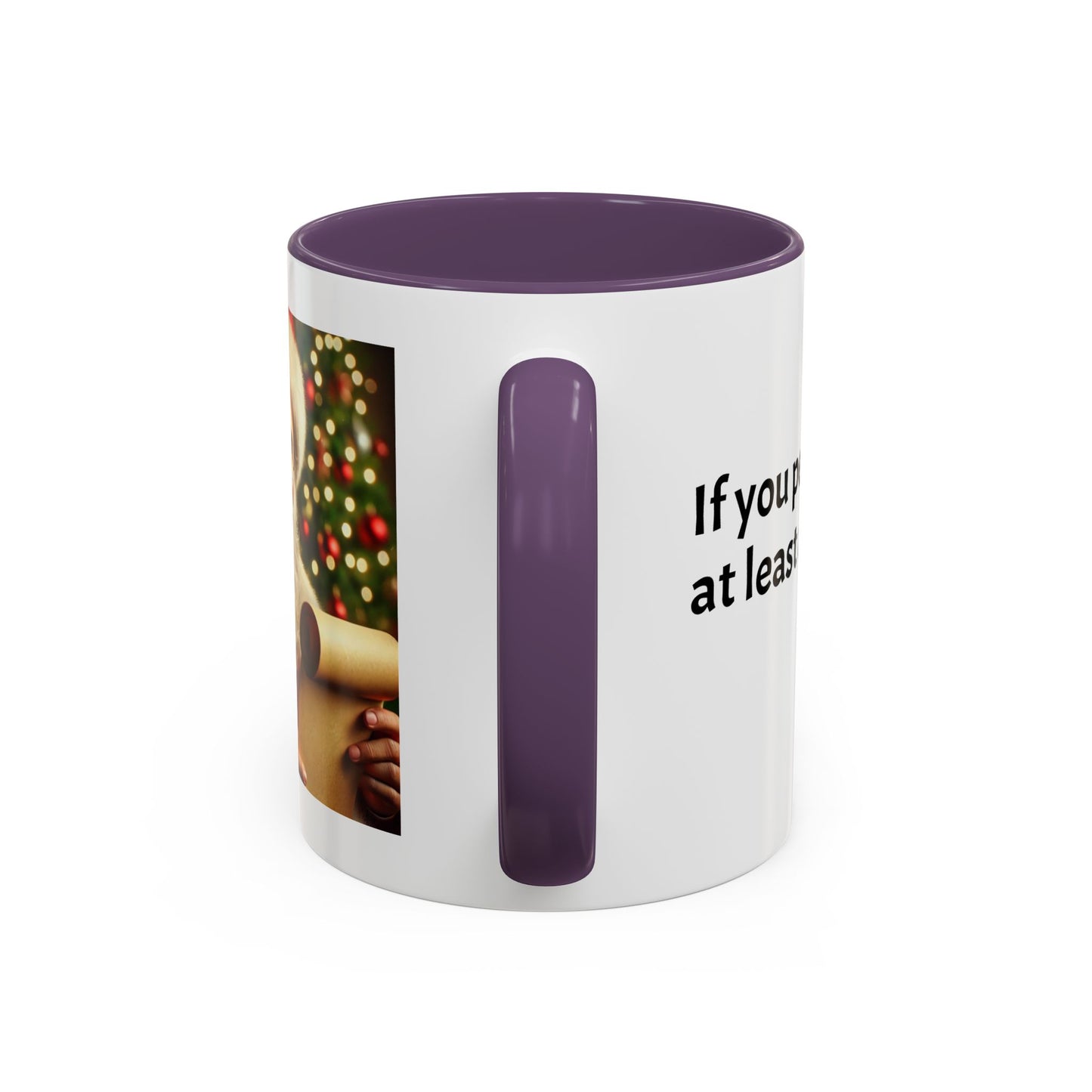 If you peek, at least act surprised -  Festive Holiday Drinkware, Christmas Gift, Winter Warmth, Santa Decor