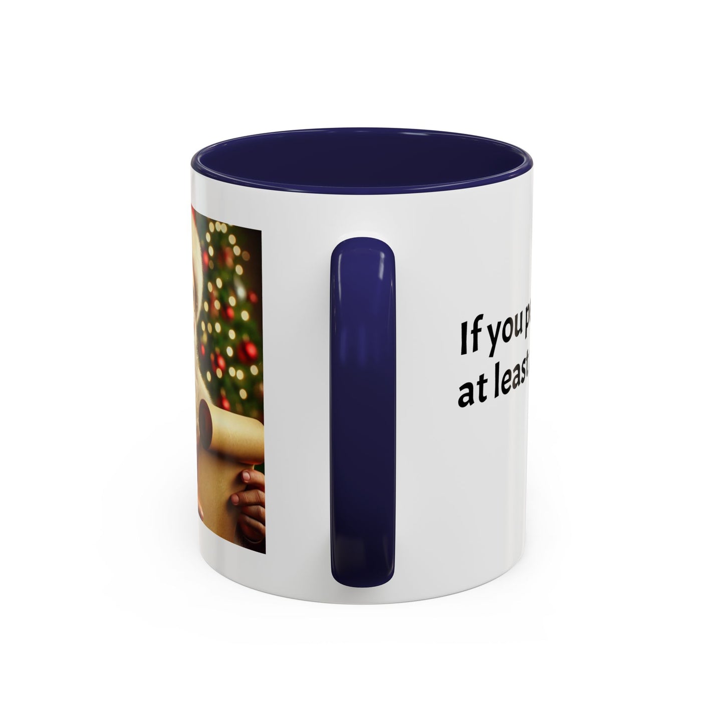 If you peek, at least act surprised -  Festive Holiday Drinkware, Christmas Gift, Winter Warmth, Santa Decor
