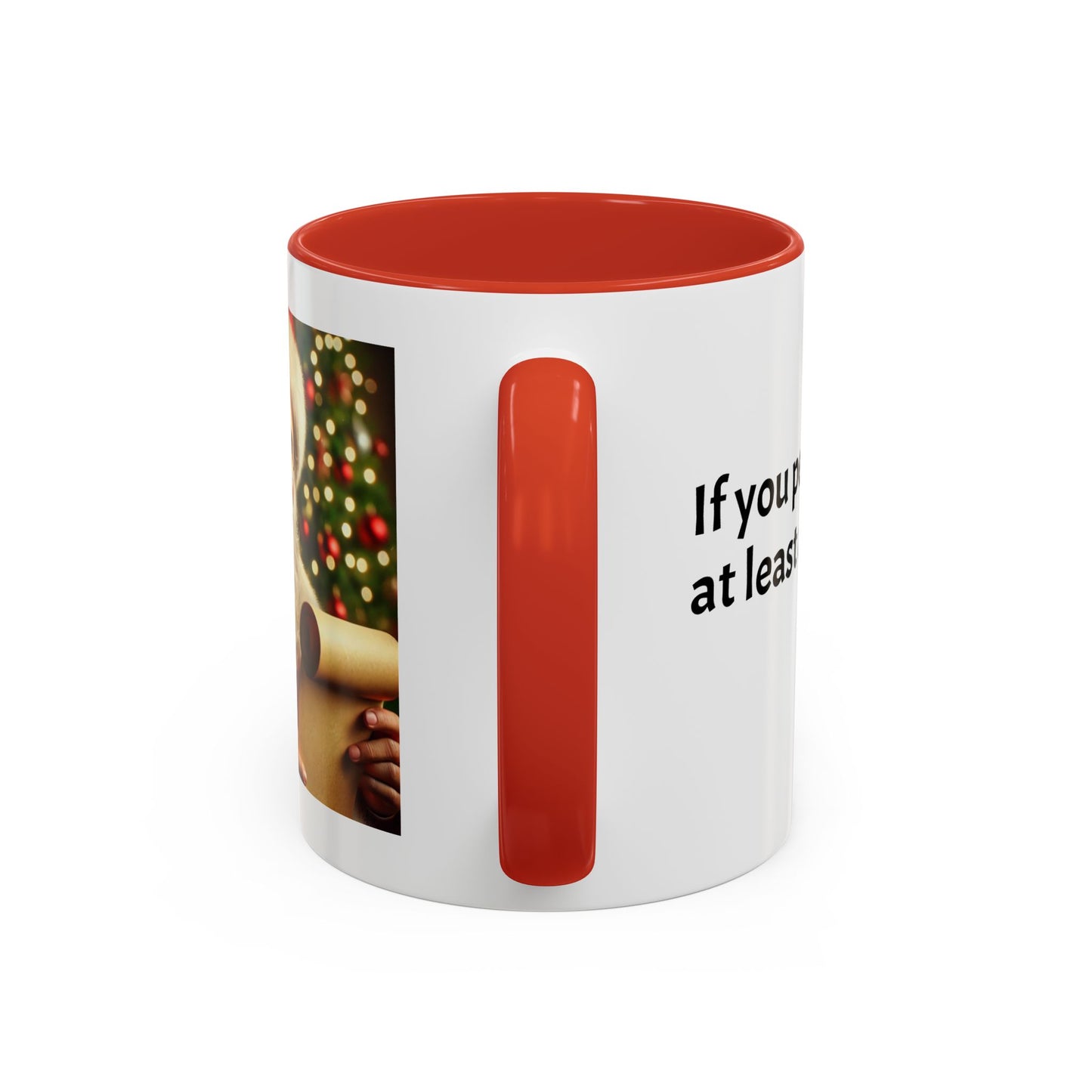 If you peek, at least act surprised -  Festive Holiday Drinkware, Christmas Gift, Winter Warmth, Santa Decor