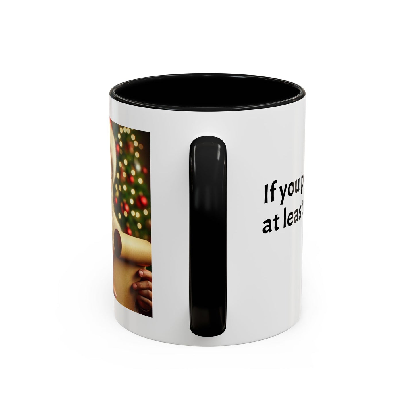 If you peek, at least act surprised -  Festive Holiday Drinkware, Christmas Gift, Winter Warmth, Santa Decor