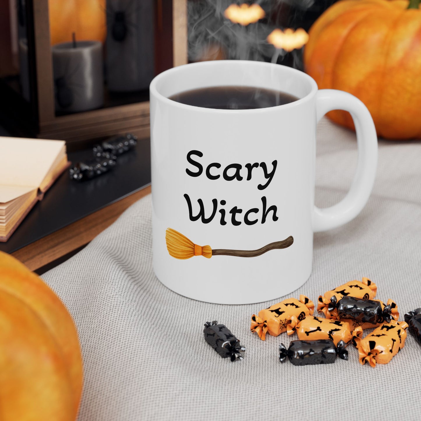 Scary Witch Ceramic Mug - Perfect for Halloween, Gift for Coffee Lovers  (11oz / 15oz)