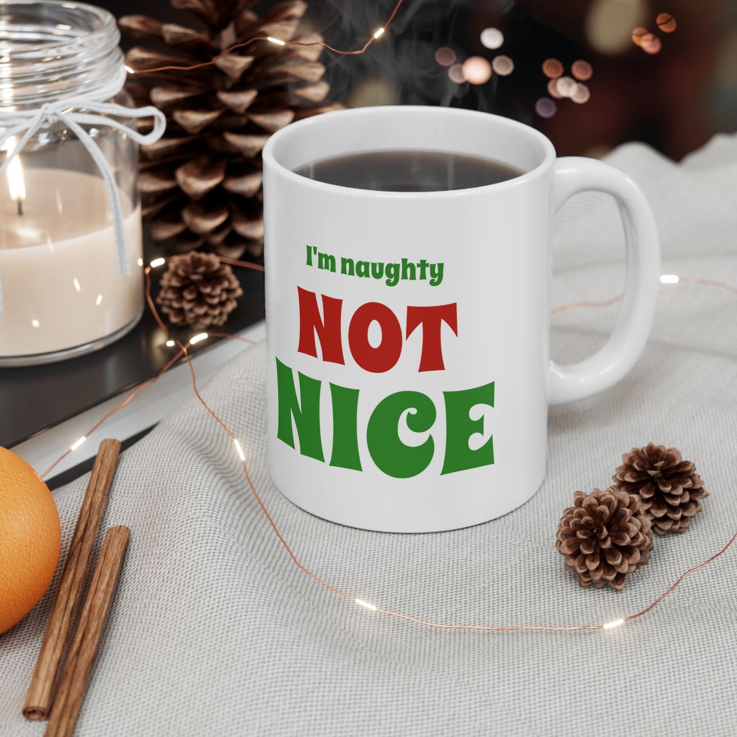 Snowman "Not Nice" Ceramic Mug, (11oz, 15oz)