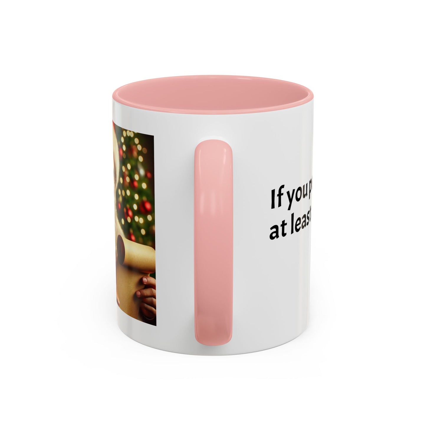 If you peek, at least act surprised -  Festive Holiday Drinkware, Christmas Gift, Winter Warmth, Santa Decor