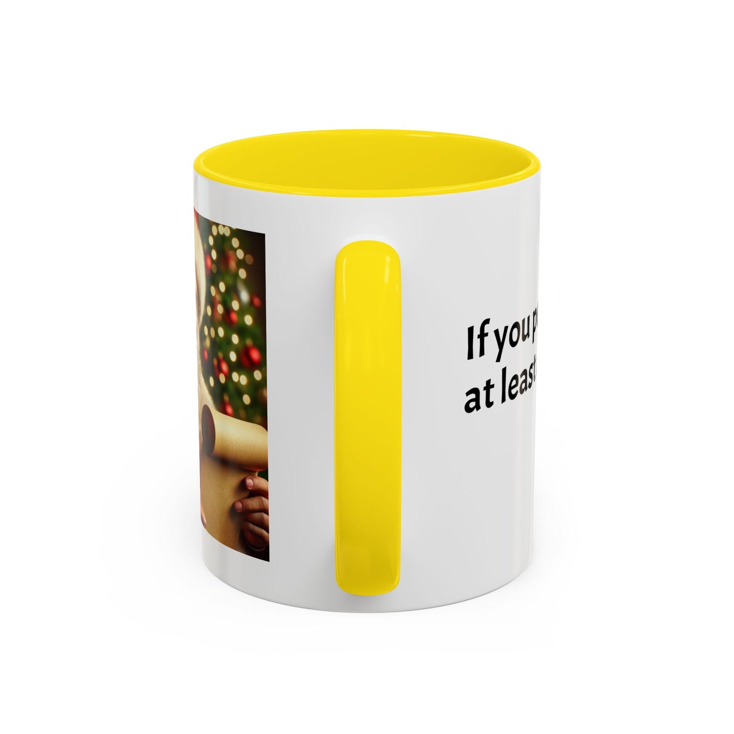 If you peek, at least act surprised -  Festive Holiday Drinkware, Christmas Gift, Winter Warmth, Santa Decor