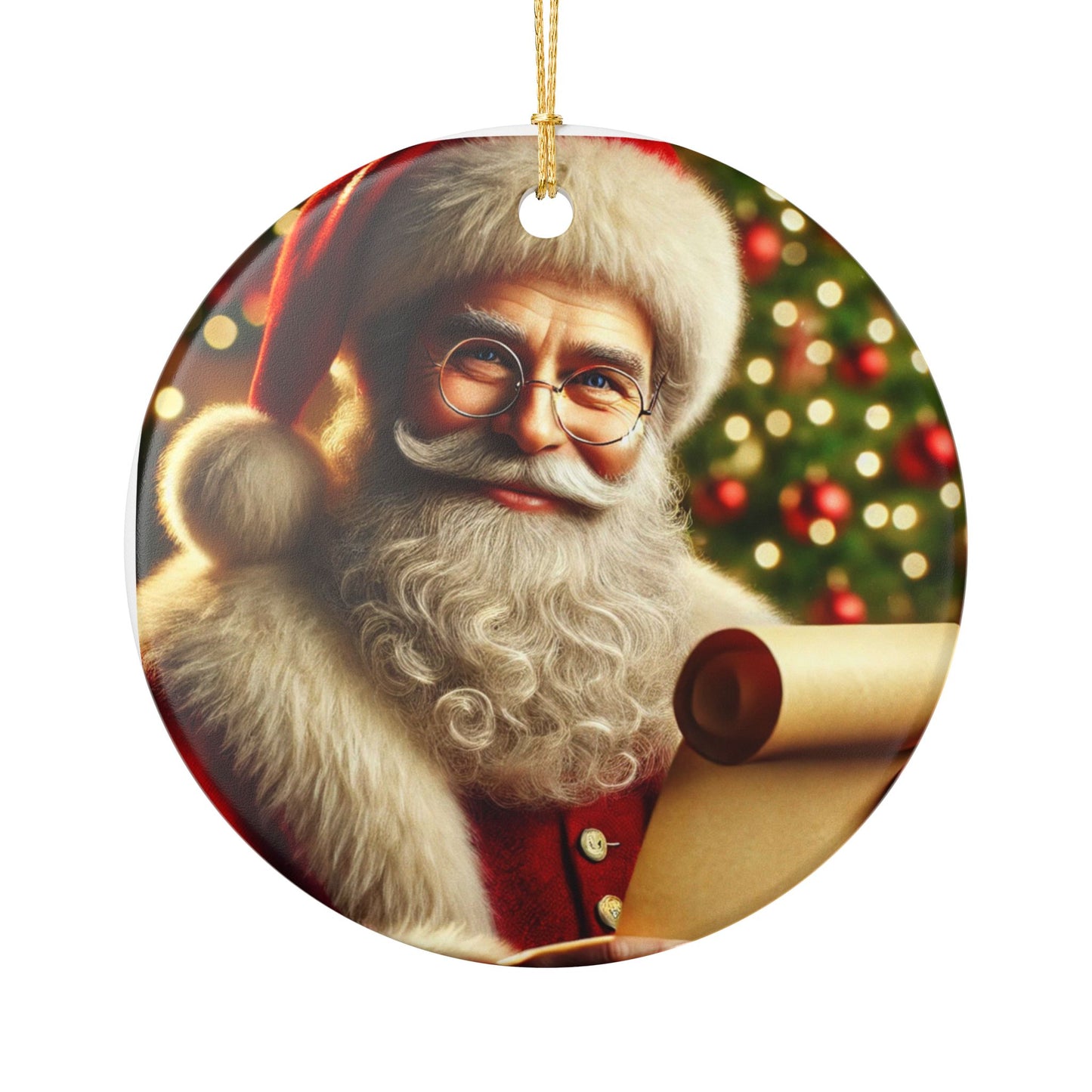 Santa Claus - Ceramic Ornament, Christmas Decoration, Holiday Gift, Tree Ornament, Festive Decor, Winter Celebrations