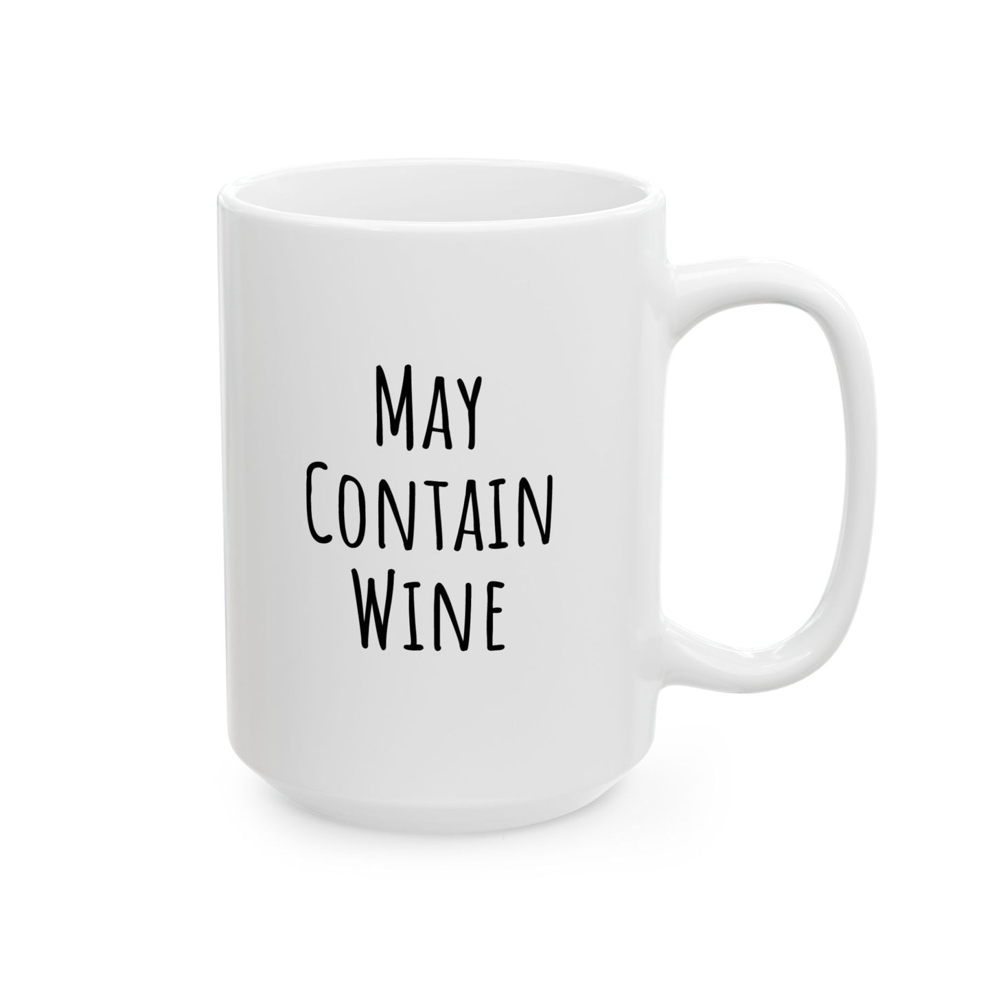 "May Contain Wine" - Ceramic Santa Mug - Perfect Gift for Coffee Lovers, Santa Themed Drinkware, Holiday Cheer, 11oz, 15oz