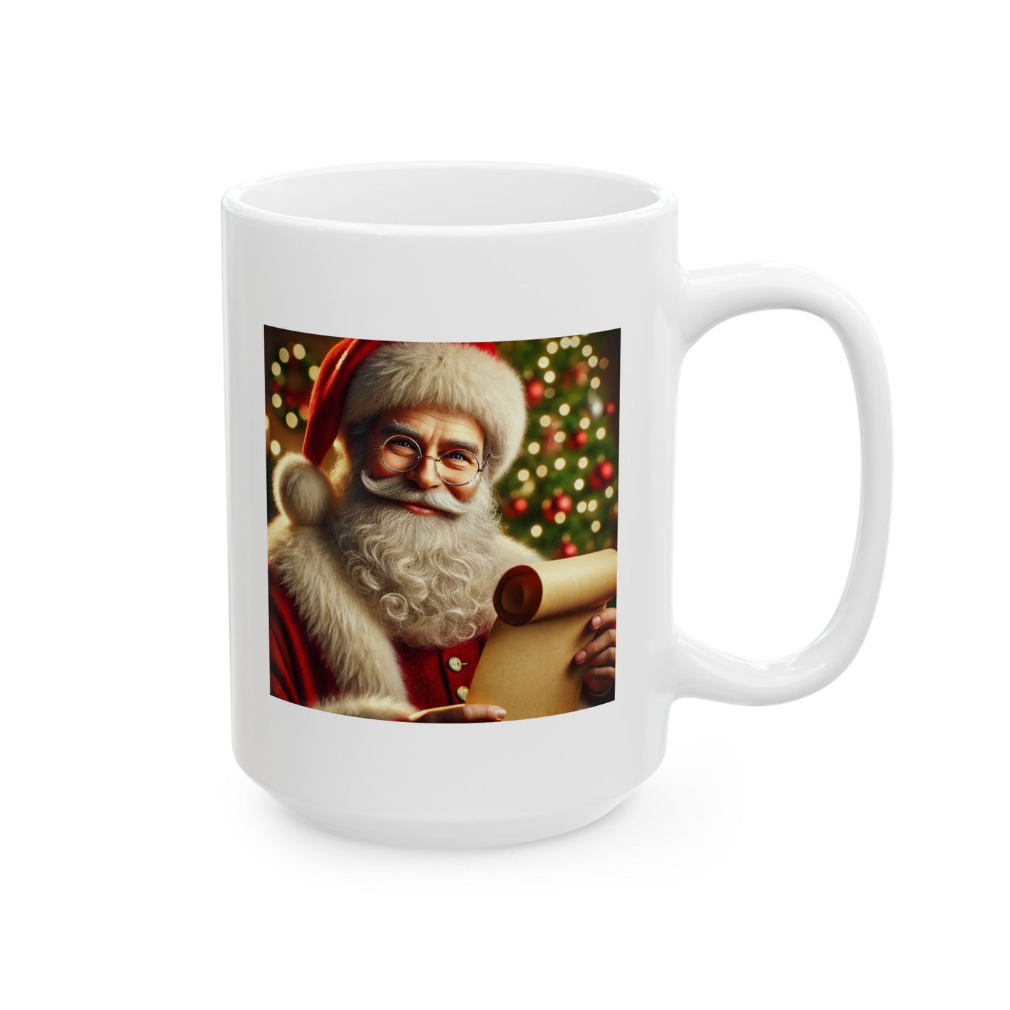 If you peek, at least act surprised.- Perfect Gift for Coffee Lovers, Santa Themed Drinkware, Holiday Cheer, 11oz, 15oz