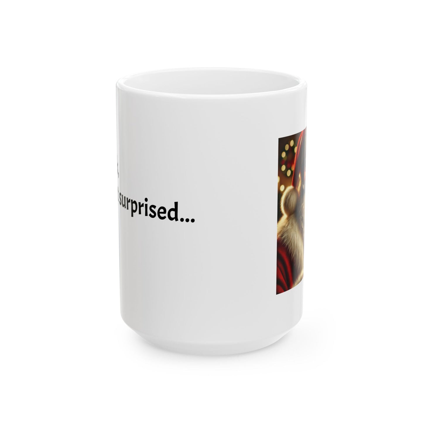 If you peek, at least act surprised.- Perfect Gift for Coffee Lovers, Santa Themed Drinkware, Holiday Cheer, 11oz, 15oz