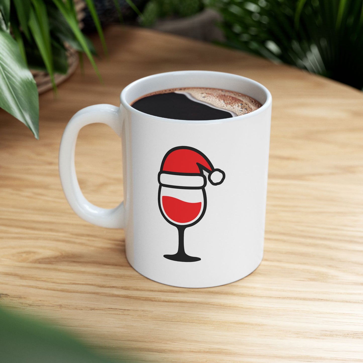 "May Contain Wine" - Ceramic Santa Mug - Perfect Gift for Coffee Lovers, Santa Themed Drinkware, Holiday Cheer, 11oz, 15oz