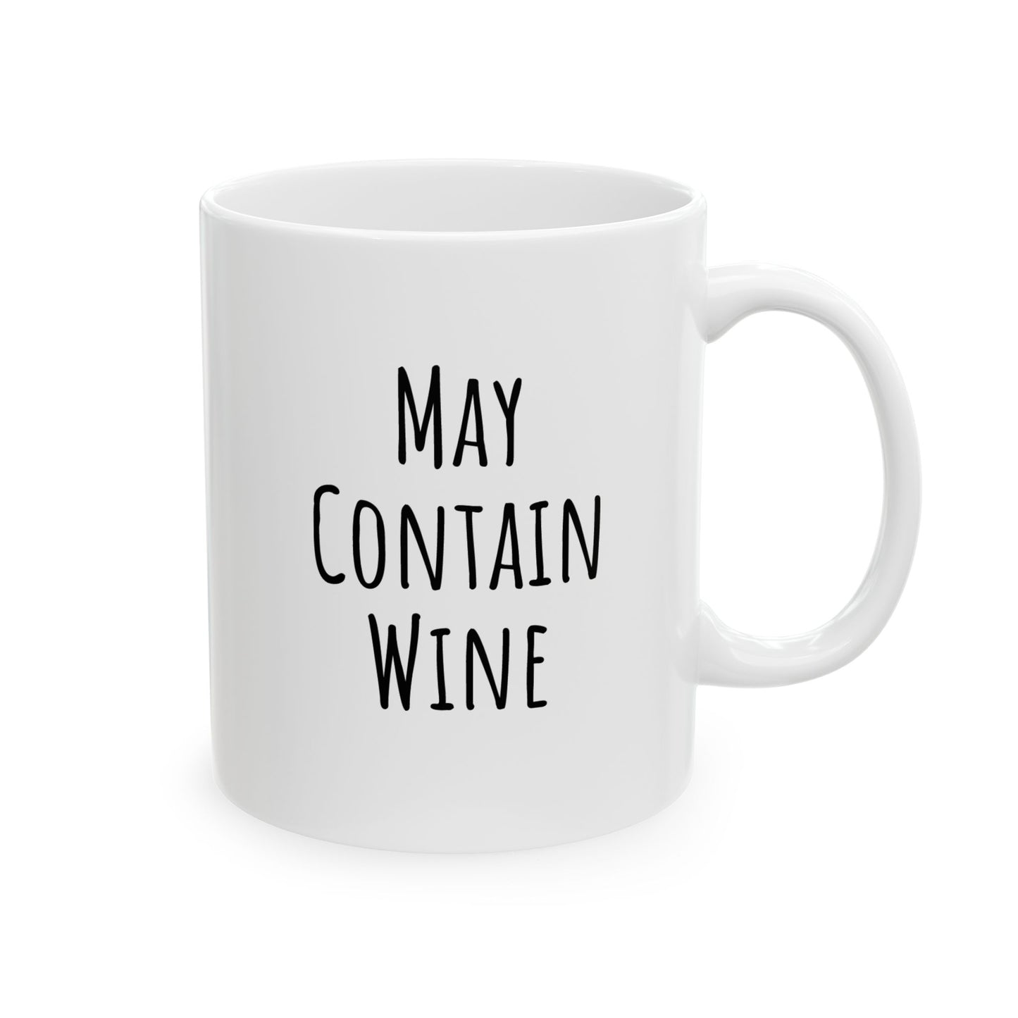 "May Contain Wine" - Ceramic Santa Mug - Perfect Gift for Coffee Lovers, Santa Themed Drinkware, Holiday Cheer, 11oz, 15oz