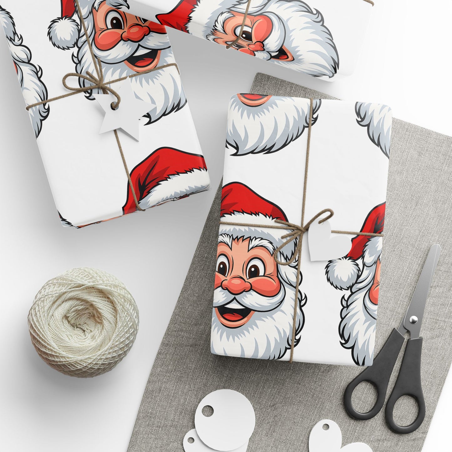 Santa - Wrapping Paper, Festive Gift Wrap for Holidays, Holiday Decoration, Unique Present Wrap, Eco-Friendly Gift Packaging