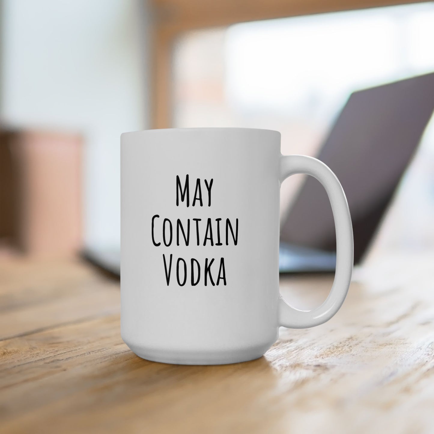 "May Contain Vodka" - Ceramic Santa Mug - Perfect Gift for Coffee Lovers, Santa Themed Drinkware, Holiday Cheer, 11oz, 15oz