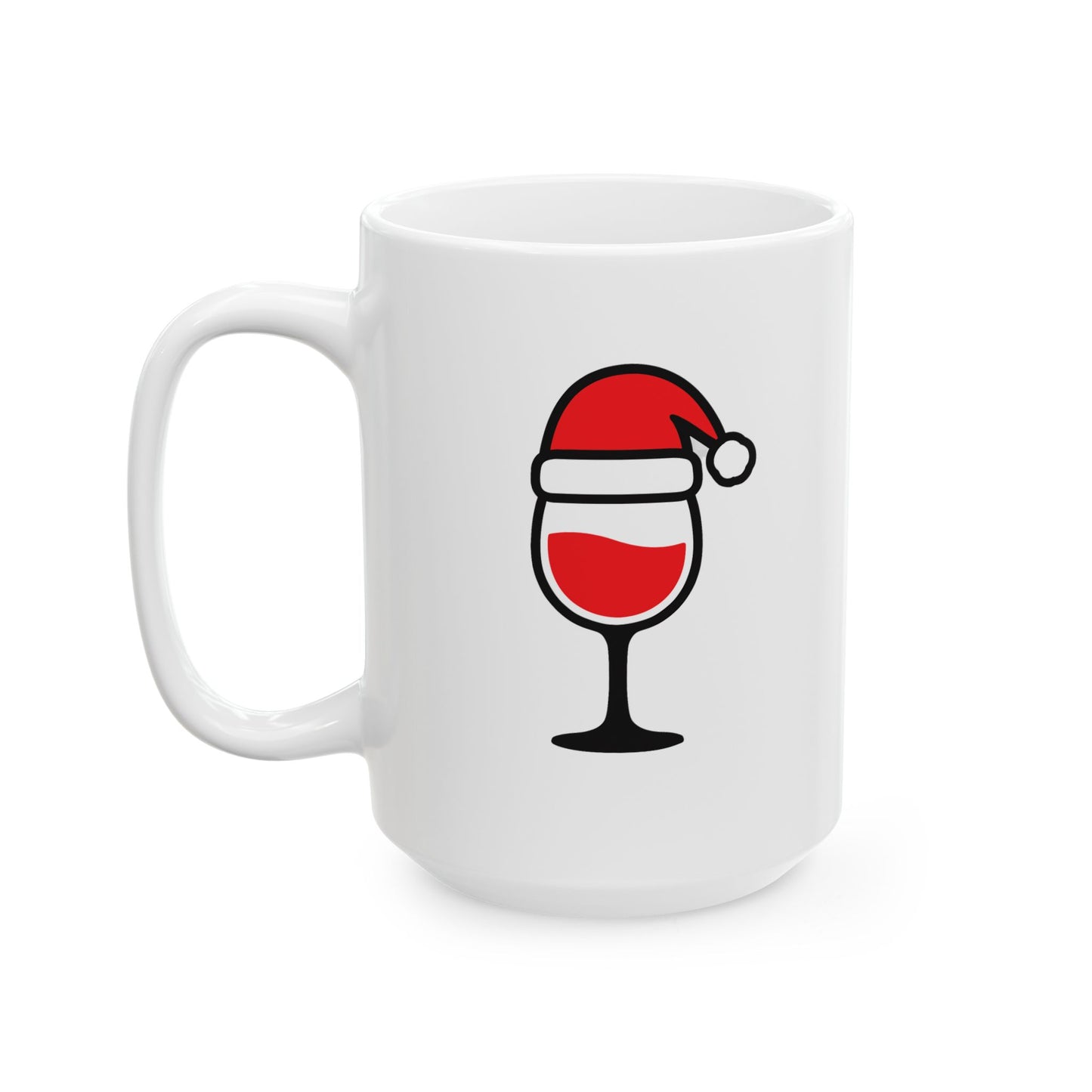 "May Contain Wine" - Ceramic Santa Mug - Perfect Gift for Coffee Lovers, Santa Themed Drinkware, Holiday Cheer, 11oz, 15oz